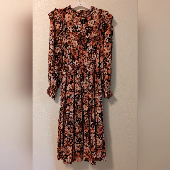 Rachel Parcell Floral Ruffle Long Sleeve Dress - Picture 3 of 10